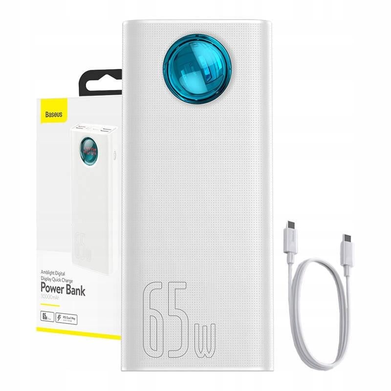 Повербанк Baseus Amblight Digital Display Quick Charge 65W 30000 mAh White (PPLG-A02/PPLG000102)