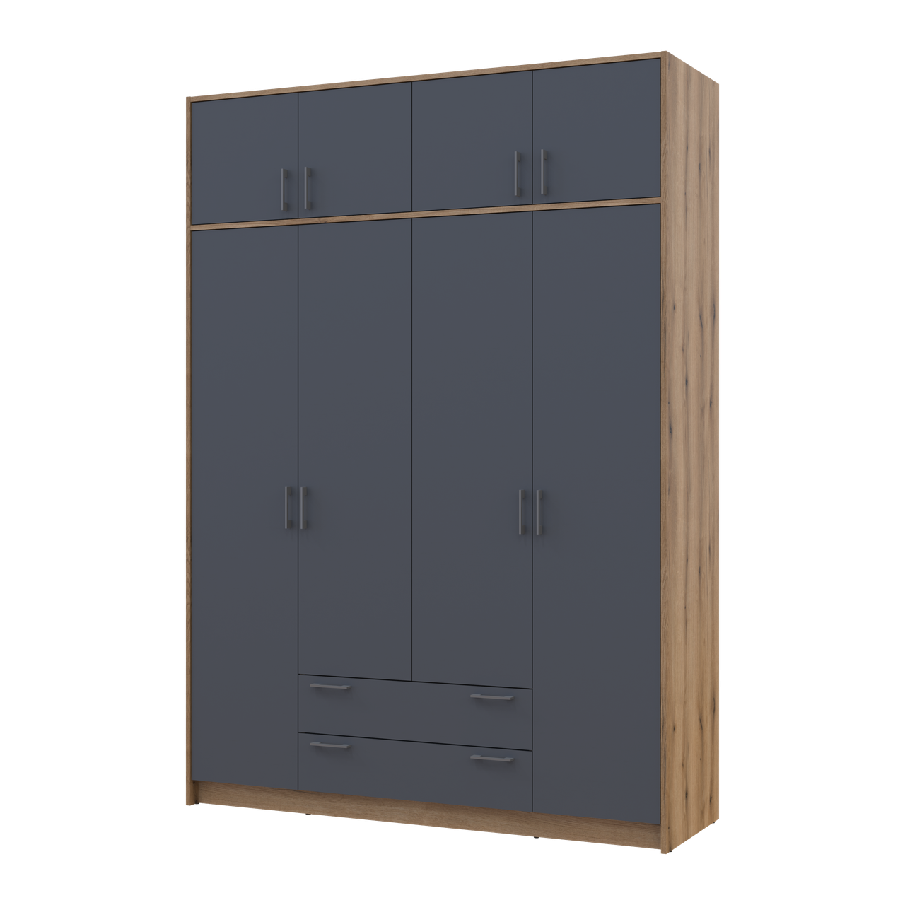 Шафа розпашна для одягу Doros Ронді з антресолею 4ДСП 160х52х236 см Дуб Артізан/Графітовий (80737828)