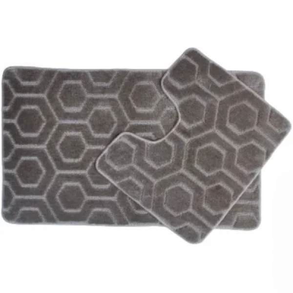 Набор ковриков для ванной комнаты Dariana Standard соты 2 шт. Светло-серый