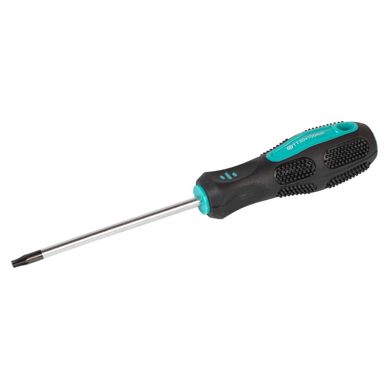 Викрутка хрестова MasterTool TORX TT20х100 мм ручка з покриттям TPR (3349)