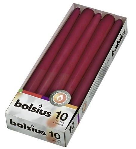 Свеча конусная столовая Bolsius 245х24 мм 10 шт. Wine red (1709655101)