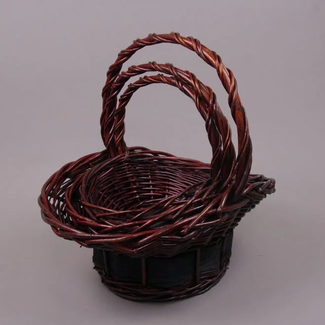 Комплект кошиків з лози Flora 3 шт. Коричневий (24338)