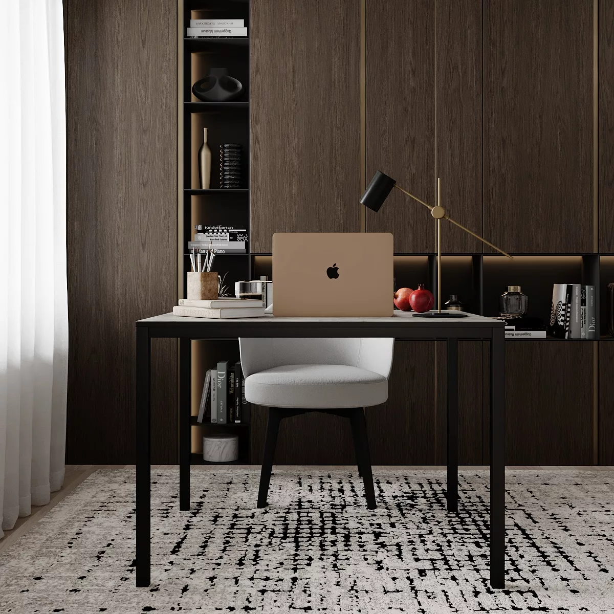 Письменный стол AiH Brevity Loft mid ЛДСП/металл 90x75x67 см Ателье светлый/Черный (TB02040000030)