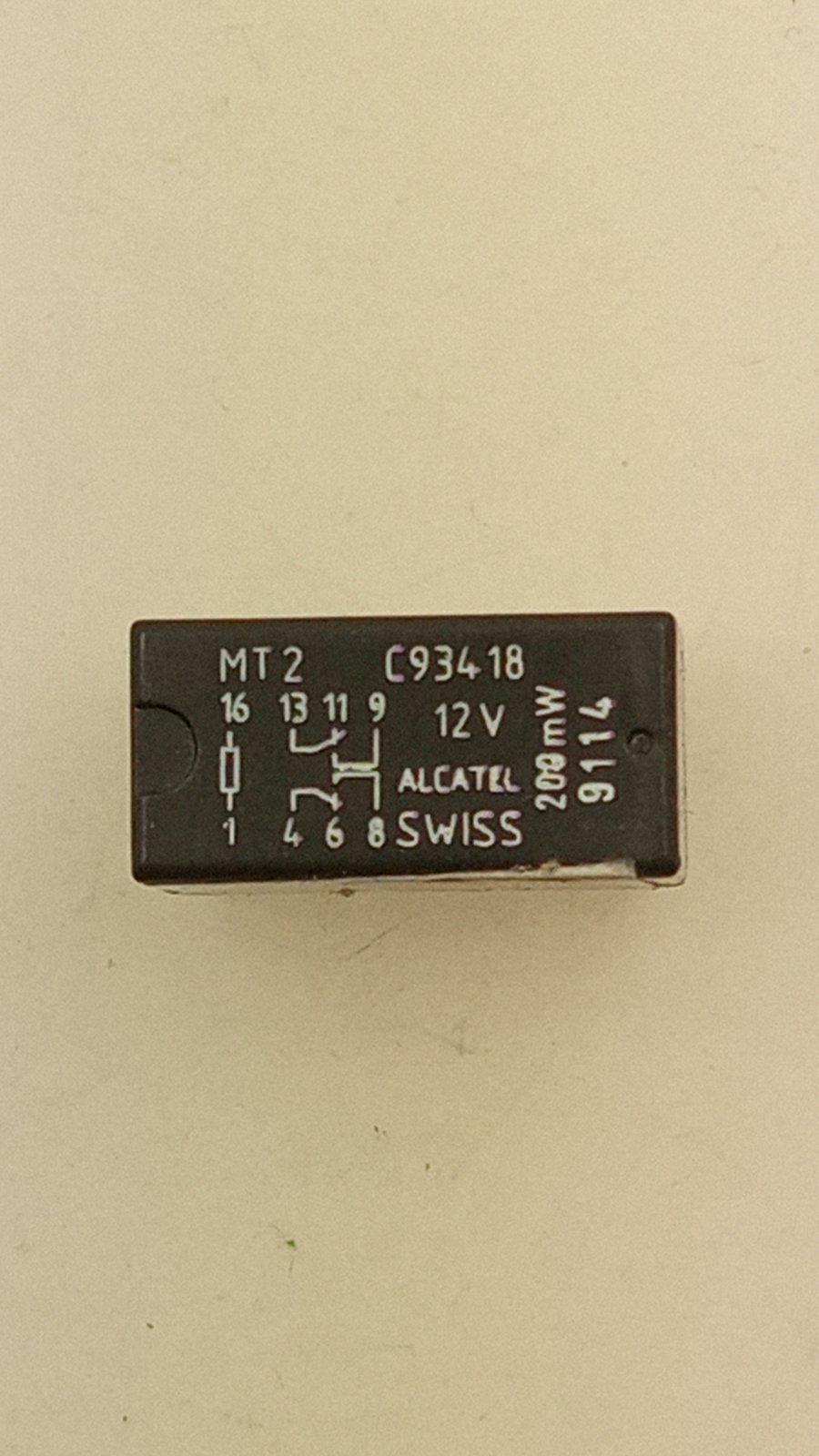 Реле Alcatel MT2 C93418 12V,2A 250VAC DPDT 20x11x14 мм (17293)
