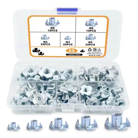 Гайка оцинкована чотирипала для виготовлення виробів із дерева 80 шт. (911243) Гайка оцинкована чотирипала для виготовлення виробів із дерева 80 шт. (911243)