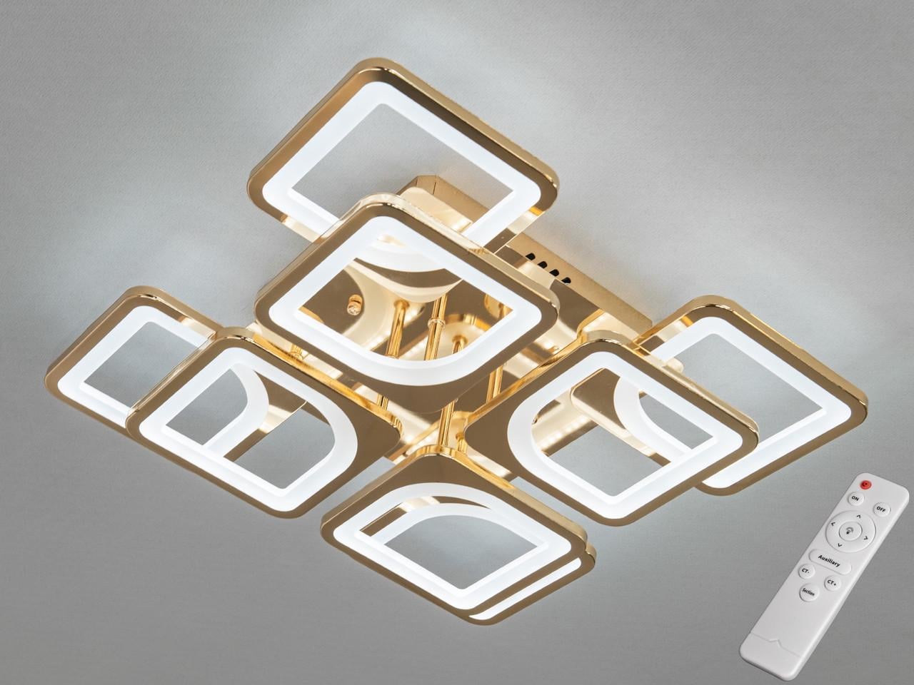 Люстра светодиодная EcoLed 115W HS8060/4+4G Золотой