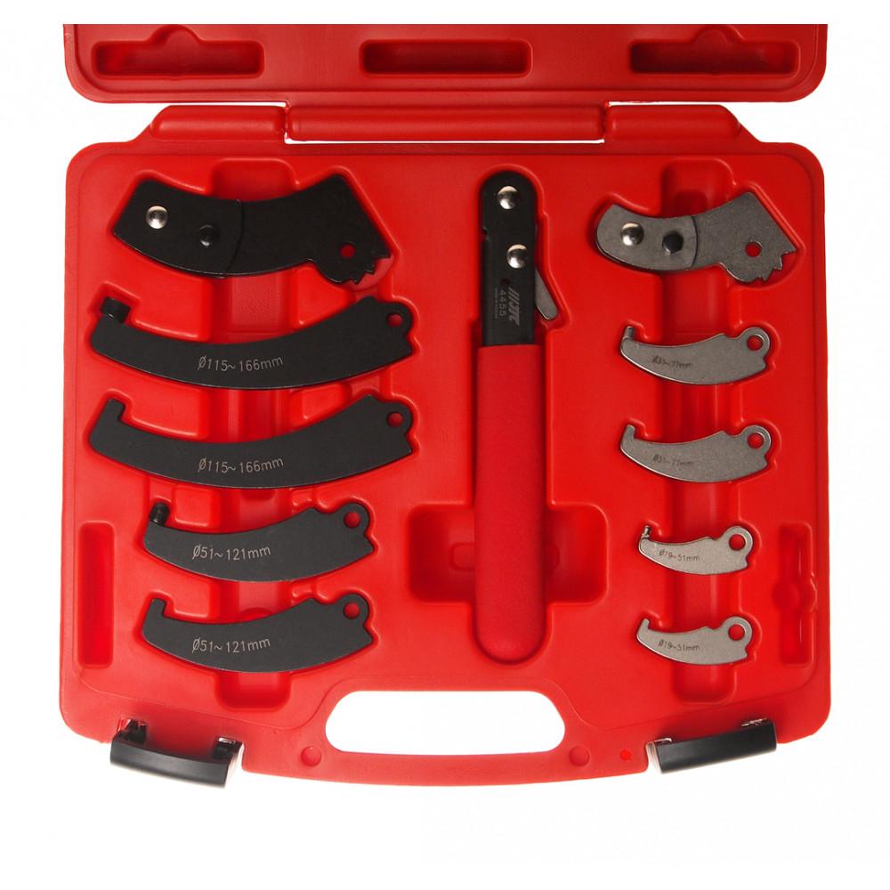 Набір ключів серповидних для круглих шліцевих гайок 19~165 мм (4455 JTC) Набір ключів серповидних для круглих шліцевих гайок 19~165 мм (4455 JTC)