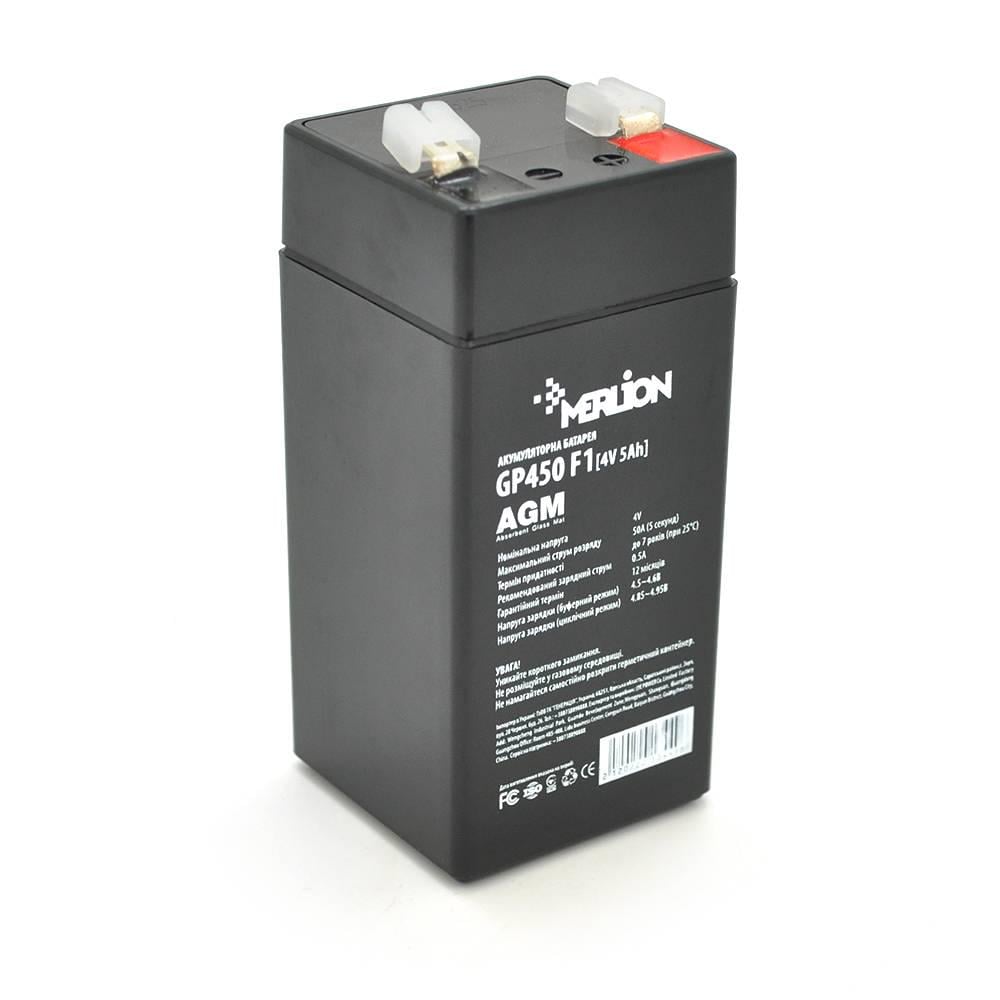 Акумуляторная батаре Merlion AGM GP450F1 4V 5Ah 47х47х100 мм (40551)
