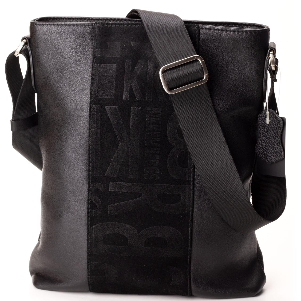 Сумка чоловіча шкіряна eminsa 6112-12-1 Чорний