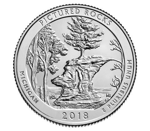 Колекційна монета США 25 центів квотер 2018 P "Пікчерд Рокс 41-й парк" UNC
