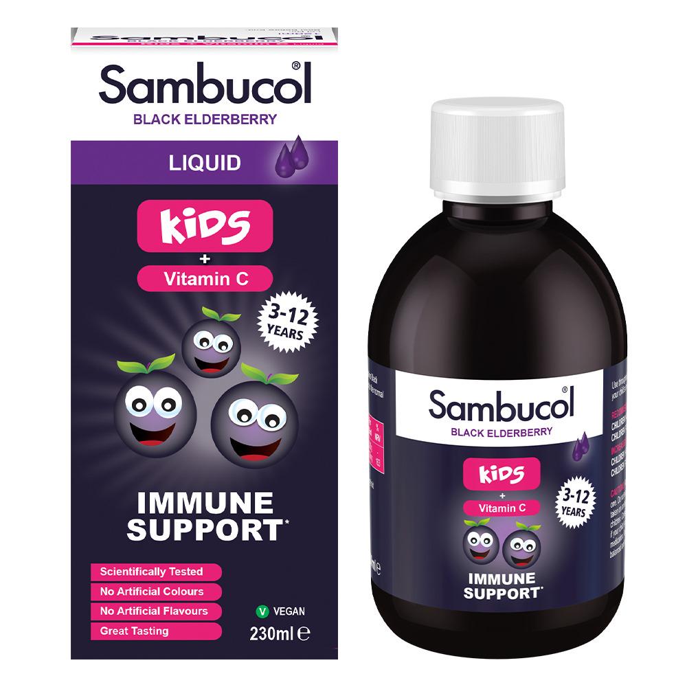 Самбукол сироп для иммунитета Sambucol Kids Liquid Черная бузина/Витамин С для детей от 3 лет 230 мл - фото 4