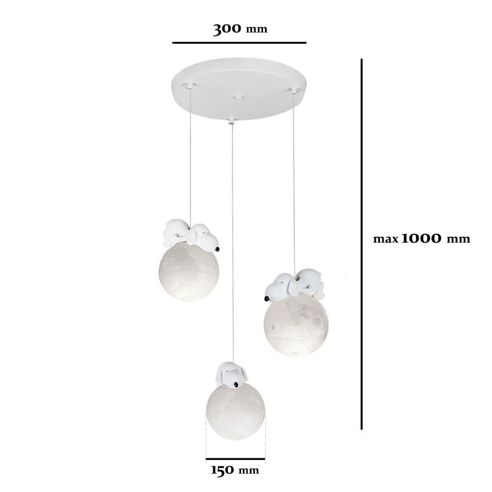 Світильник підвісний дитячий Levistella Песик на три плафони (782150-3 300 DG) - фото 3 Світильник підвісний дитячий Levistella Песик на три плафони (782150-3 300 DG) - фото 3