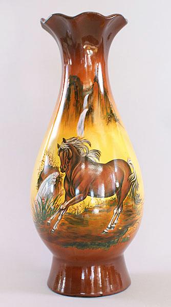 Керамическая ваза Лошади 45 см