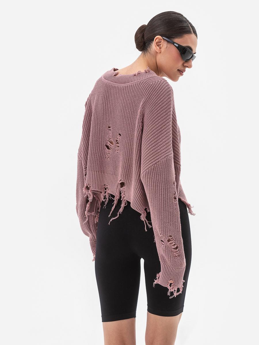 Светр жіночий із рваним ефектом SVTR р. 42-50 Темний пудровий (562) - фото 9 Светр жіночий із рваним ефектом SVTR р. 42-50 Темний пудровий (562) - фото 9