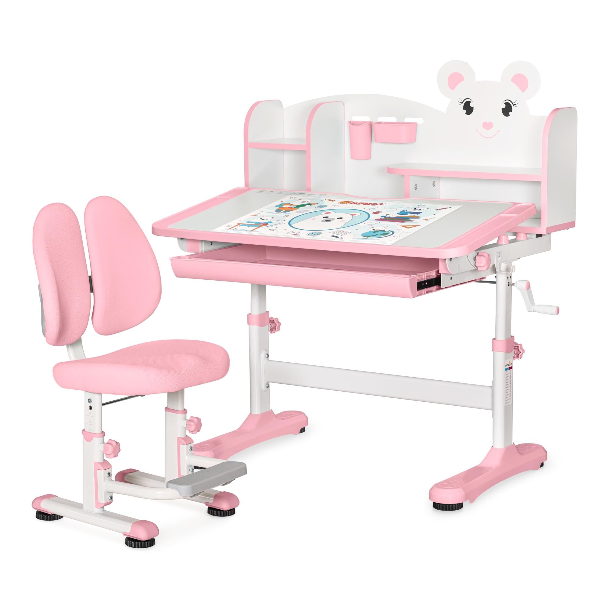 Парта дитяча шкільна Mealux BD-29 Panda XL зі стільцем Pink (BD-29 PN)