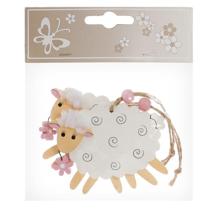 Декор великодній на підвісі BonaDi Овечка 9,5 см 2 шт Білий (781-923) - фото 3