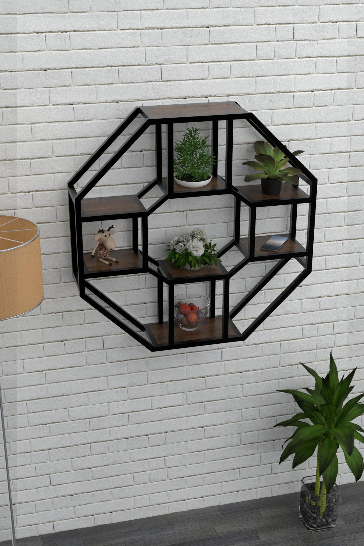 Полиця настінна EcoLoft Флоренс DSP-1065-3 в стилі лофт Макадамія (30475457)