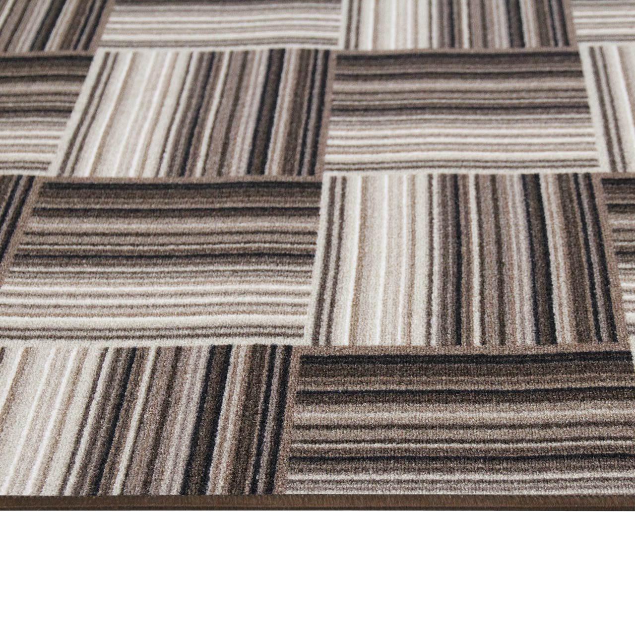 Килимова доріжка безворсова на повстяній основі Virtual Print Лабіринт-P3 2 м Коричневий/Бежевий - фото 3