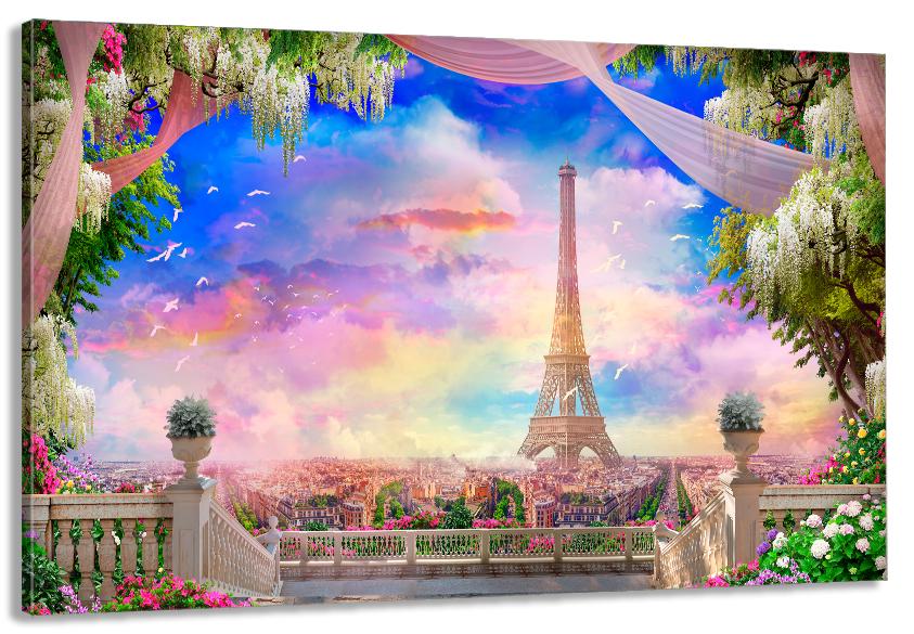 Картина на холсте в гостиную/спальню Сказочный Париж 80х120 см (MLP_278)