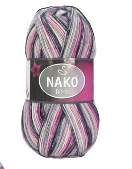 Пряжа шкарпеткова Nako Boho Desen колір 32612 (2098320443)