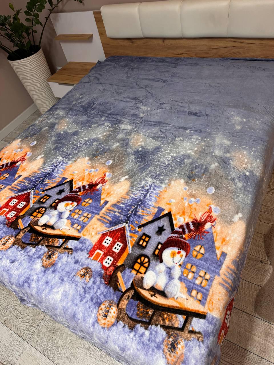 Плед флисовый 200х220 см Синий (22936418)