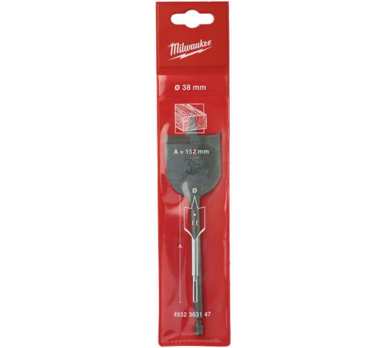Сверло перьевое по дереву Milwaukee 38x152 мм hex 1/4 (4932363147) - фото 2