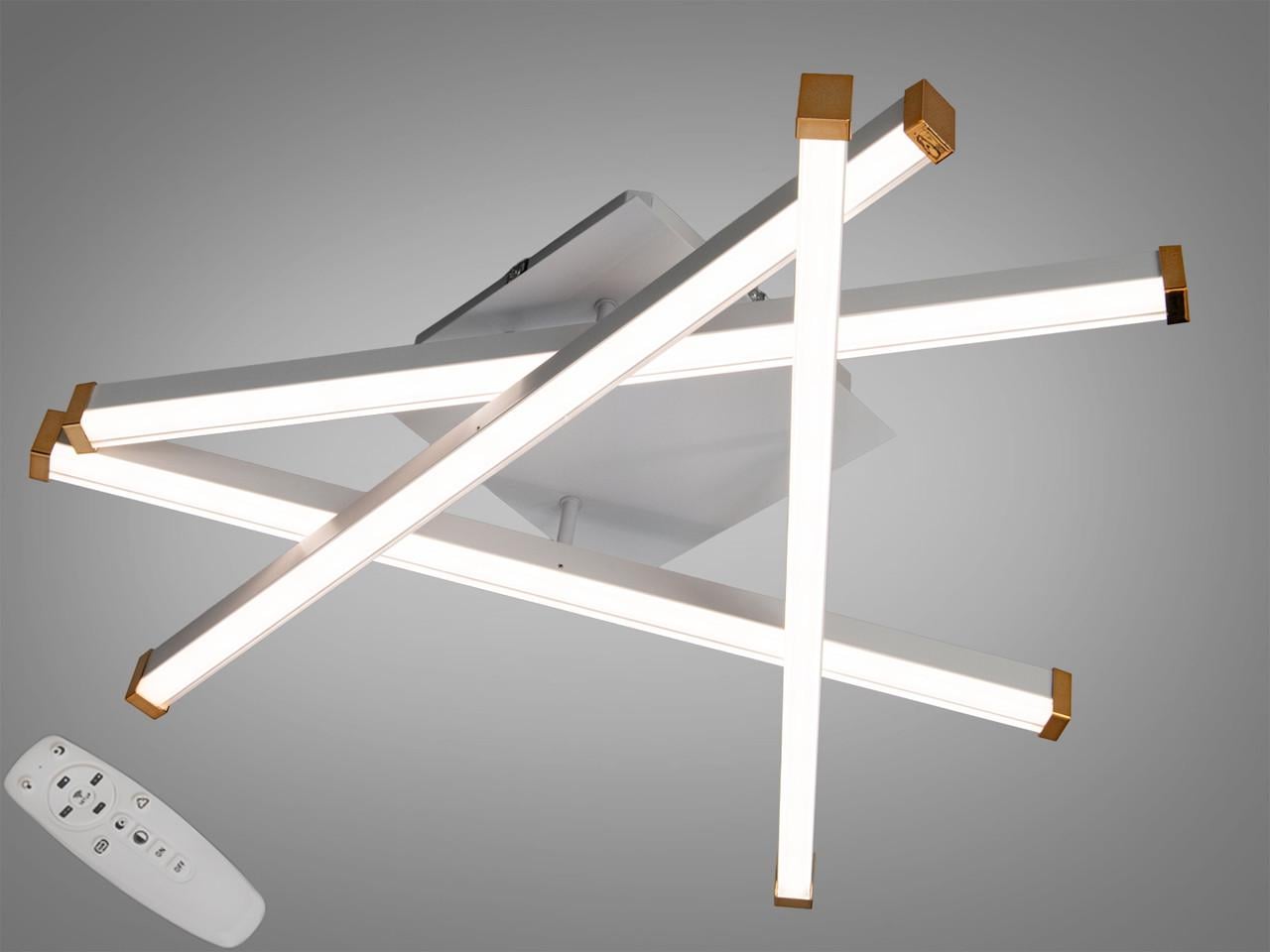 Люстра светодиодная для гостиной 2535WH dimmer 80 Вт с пультом и димером Белый (2957216530)