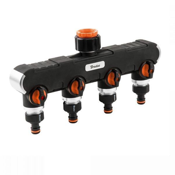 Распределитель Bradas Eco-PWB3044 Black Line Heavy Duty с 4 кранами РЗ 1" до РЗ 3/4" (49046)