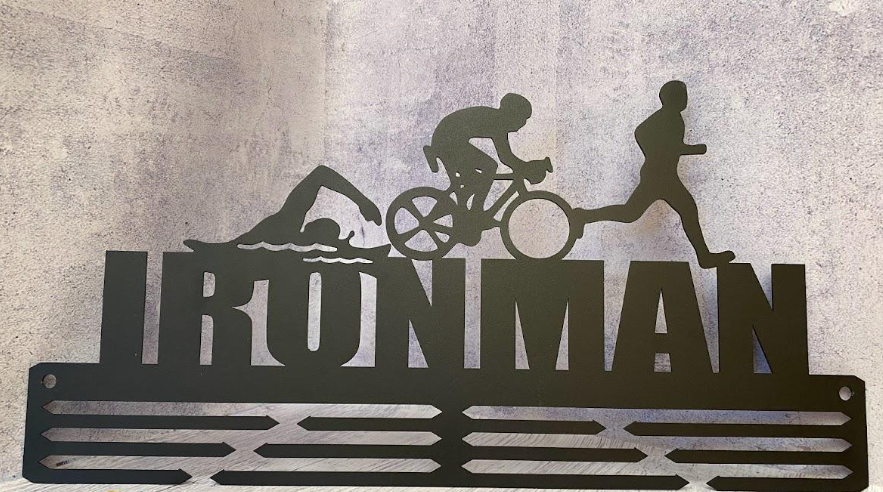 Медальниця-вешалка E-Trophy "Ironman" сталева Чорний - фото 1