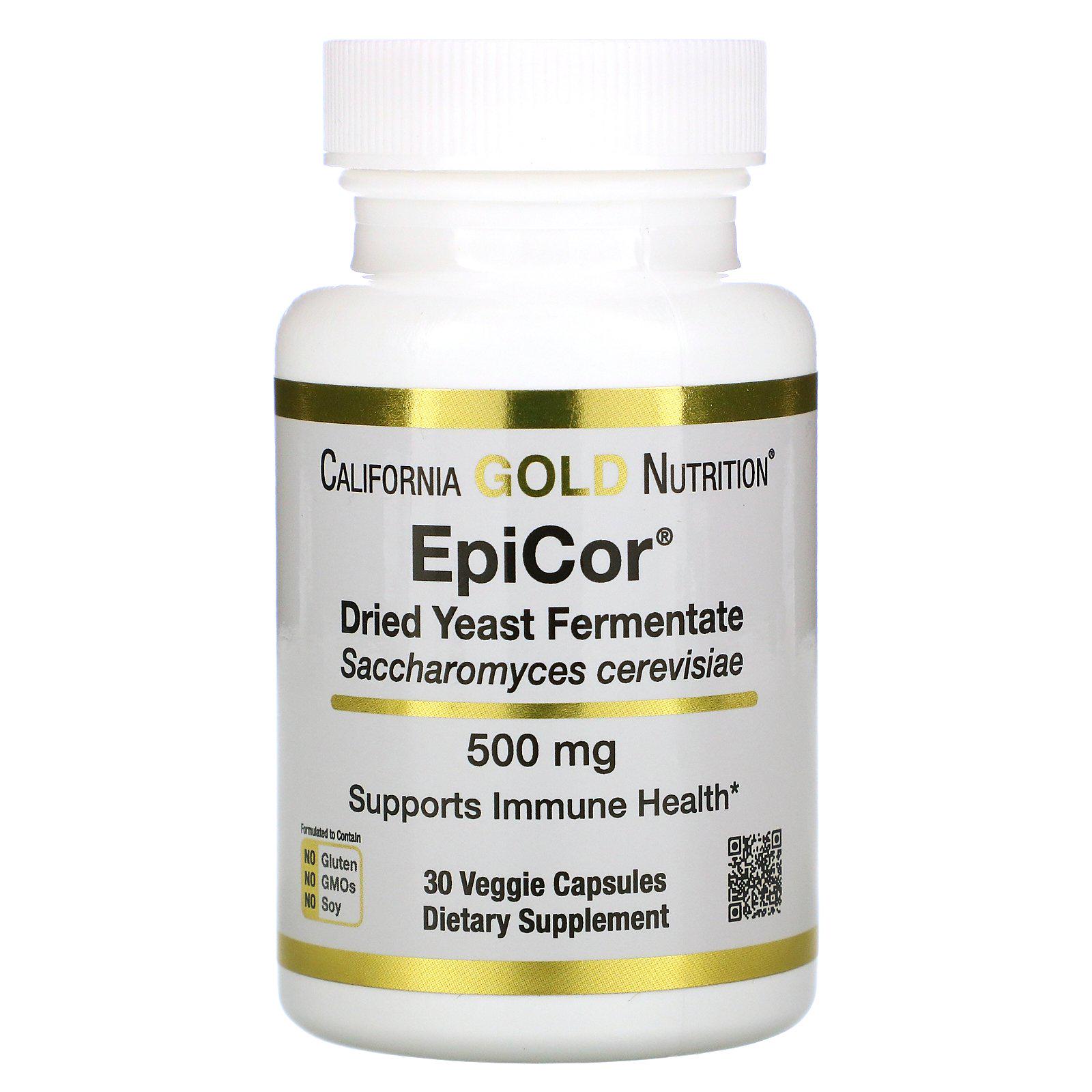 Сухой дрожжевой ферментат EpiCor California Gold Nutrition 500 мг 30 капсул
