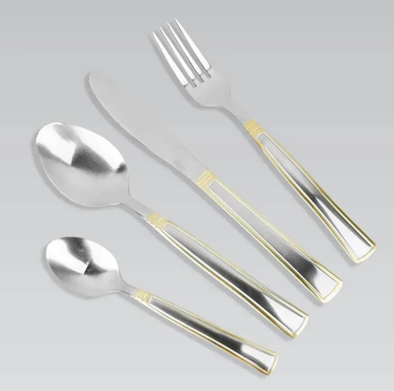 Набір приладів для сервірування Maestro Basic MR1523G 6 персон 24 предмети (2104618639) - фото 3 Набір приладів для сервірування Maestro Basic MR1523G 6 персон 24 предмети (2104618639) - фото 3