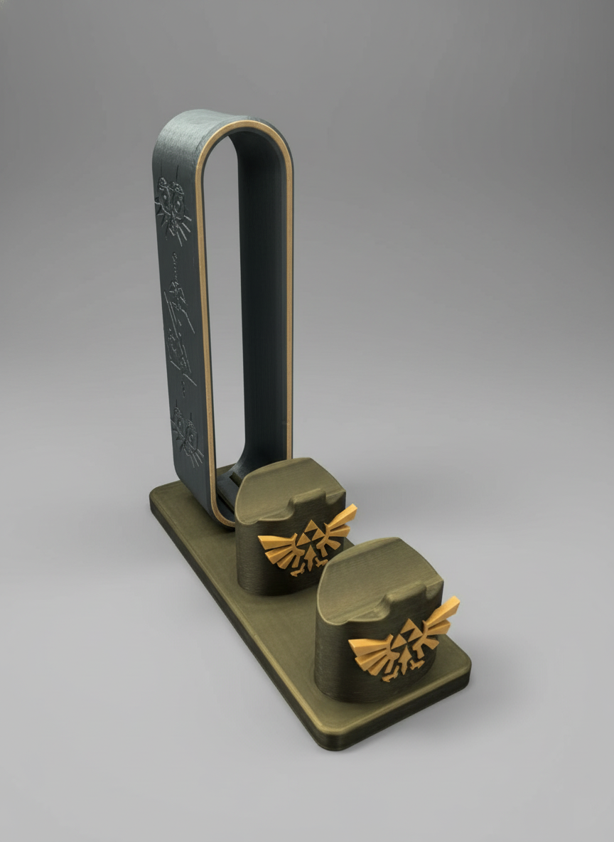 Держатель двойной Легенда Хайрула для геймпадов и гарнитуры 3в1 (0858)