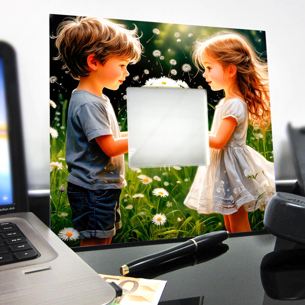 Зеркало декоративное Мальчик и девочка с букетом ромашек 260х260 мм (M04652) - фото 3 Зеркало декоративное Мальчик и девочка с букетом ромашек 260х260 мм (M04652) - фото 3