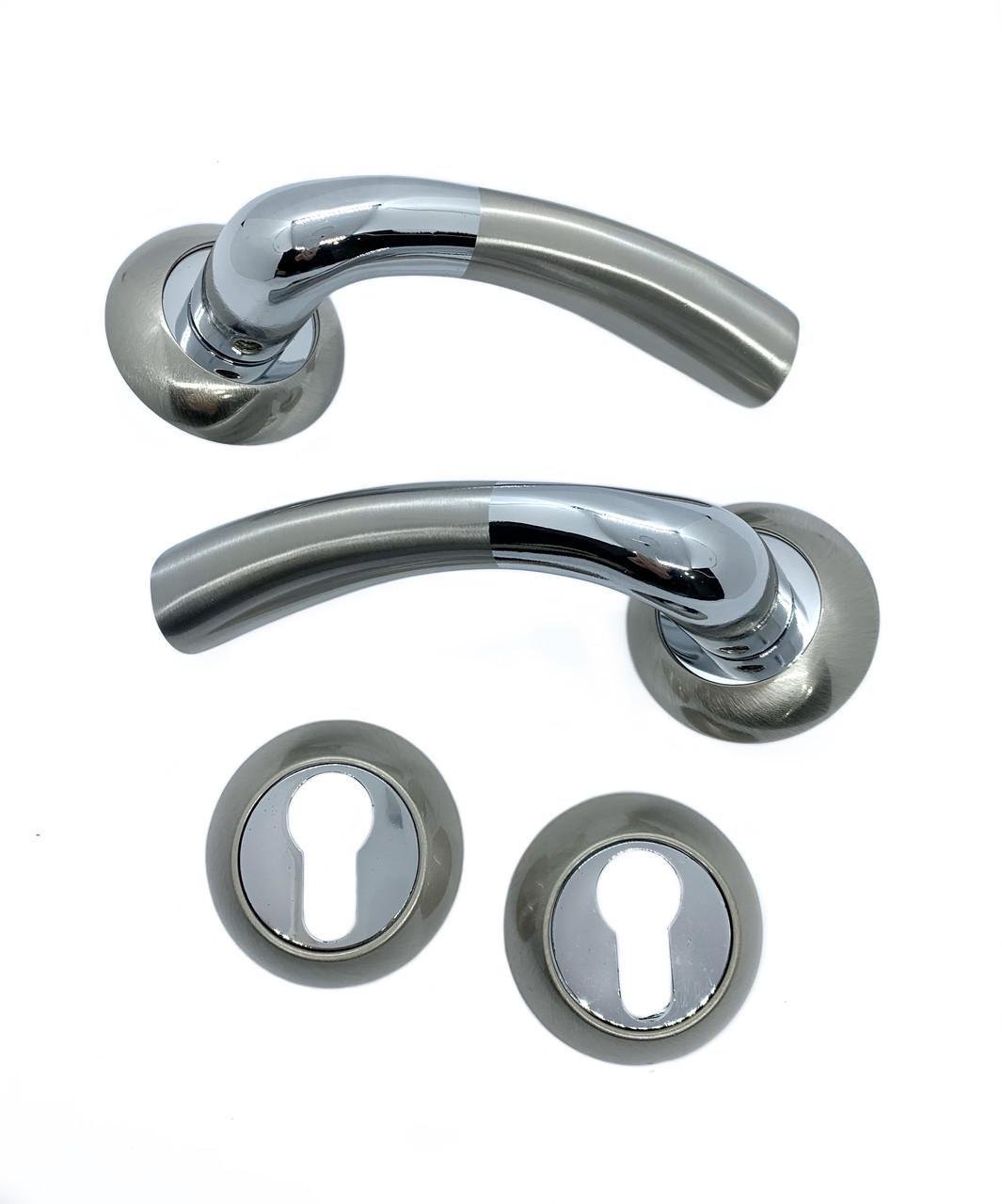 Врізний замок Vortex AL-102 SN/СР з ручками для міжкімнатних дверей