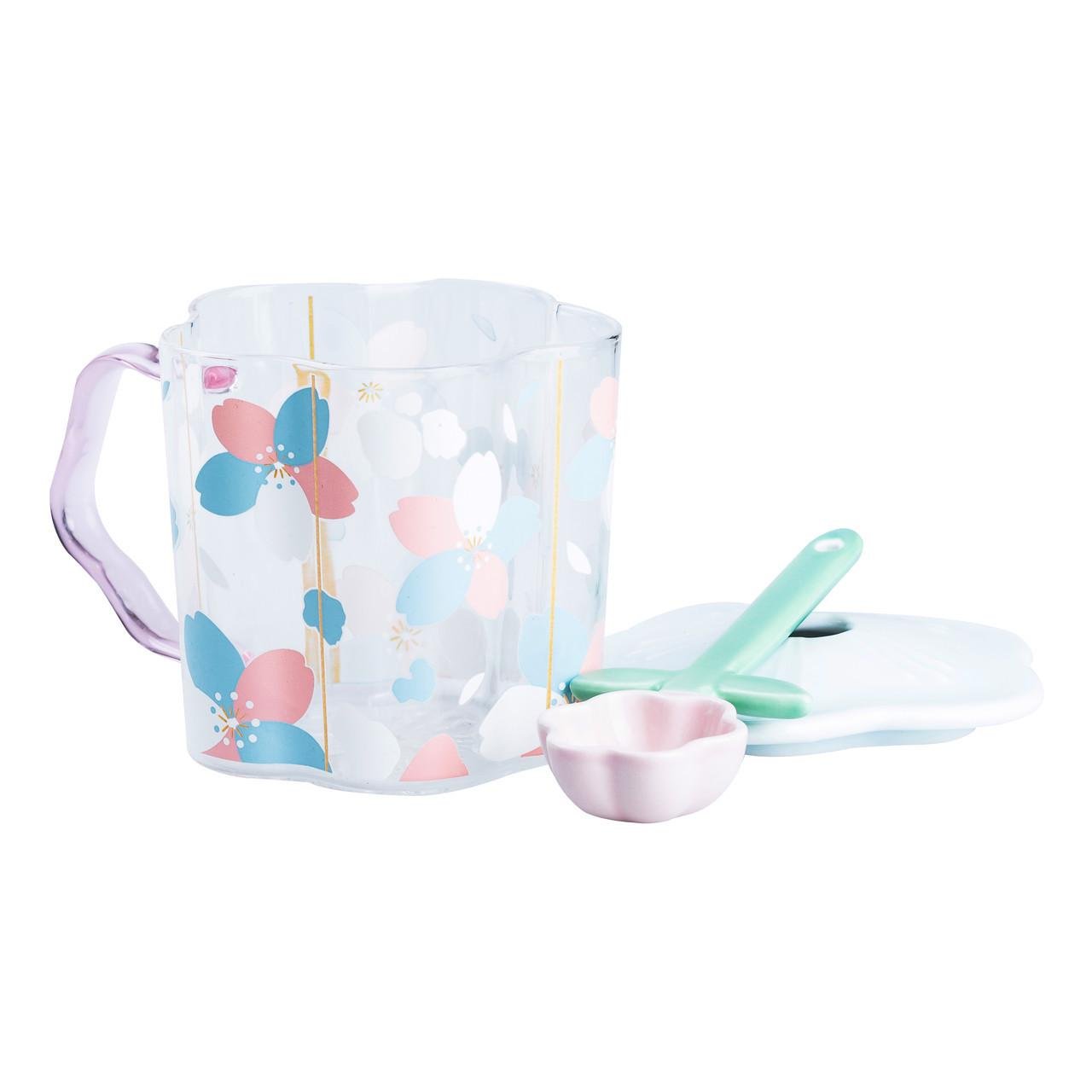 Чашка стеклянная с ложкой и крышкой 500 мл Голубой (HP7213BL) - фото 3 Чашка стеклянная с ложкой и крышкой 500 мл Голубой (HP7213BL) - фото 3