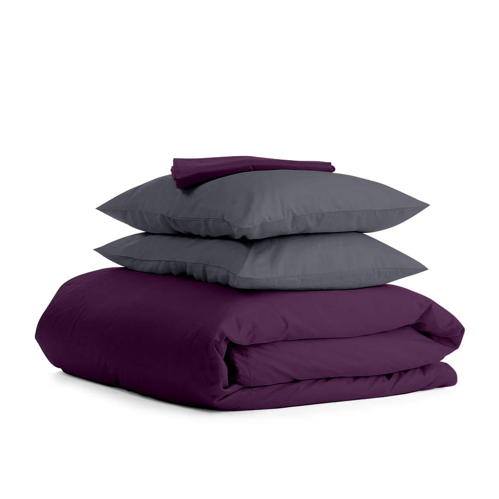 Комплект евро постельного белья Cosas Satin Violet Grey-P 200х220 см (4822054054770)