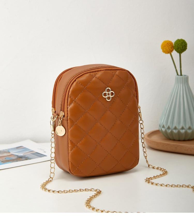 Сумка жіноча для телефону з плечовим ремінцем Коричневий - фото 5 Сумка жіноча для телефону з плечовим ремінцем Коричневий - фото 5