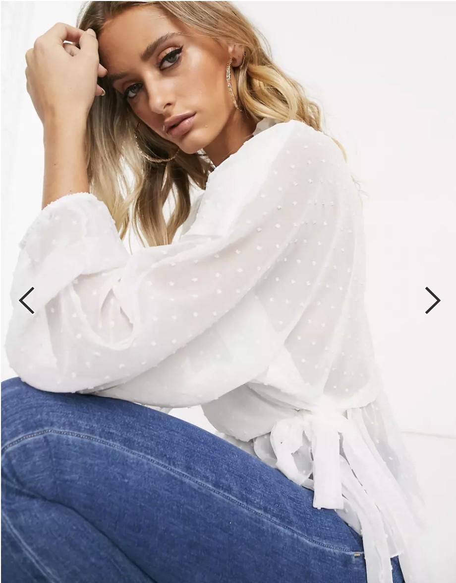 Блуза на запах Boohoo M Белый (9880/44) - фото 5 Блуза на запах Boohoo M Белый (9880/44) - фото 5