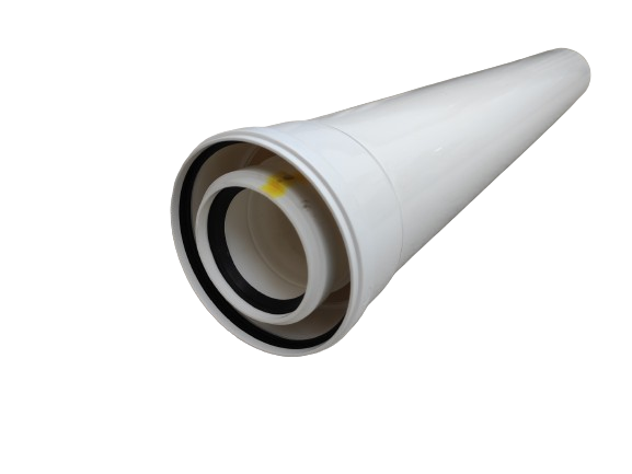 Труба коаксиального дымохода Димком конденсационного котла пластиковая 60/100 мм 0,5 м (PPT605)