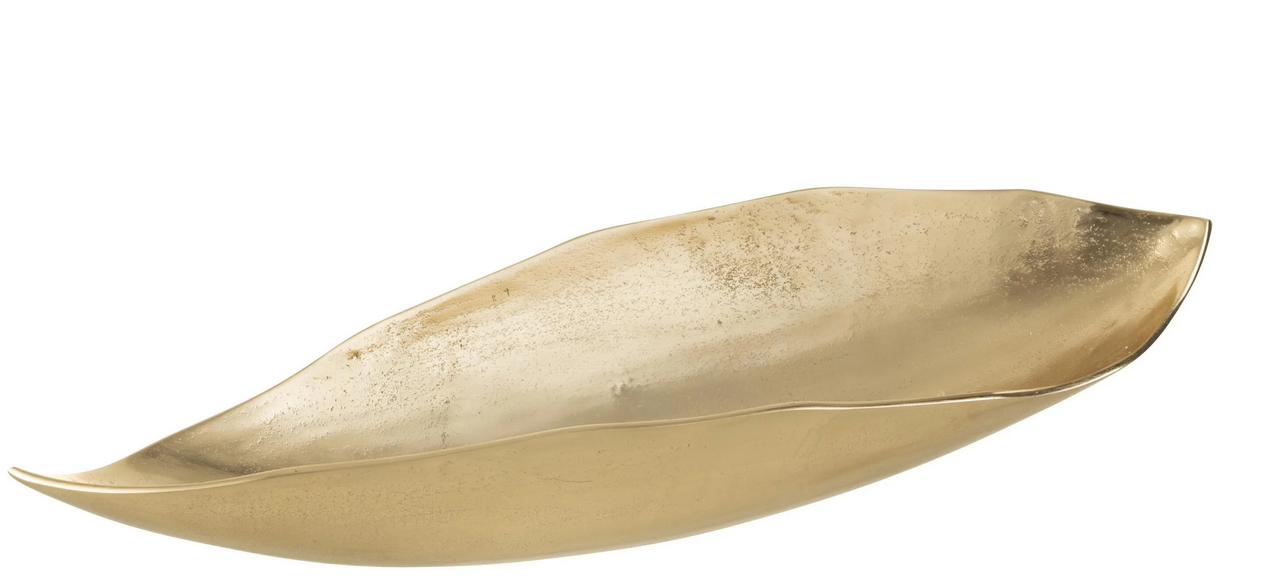 Блюдо J-LINE фигурное металлическое в форме листа 67 см Золотой Блюдо J-LINE фигурное металлическое в форме листа 67 см Золотой
