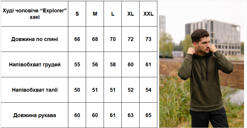 Худи мужское Explore с капюшоном S Хаки (1334985813/1/1) - фото 6 Худи мужское Explore с капюшоном S Хаки (1334985813/1/1) - фото 6