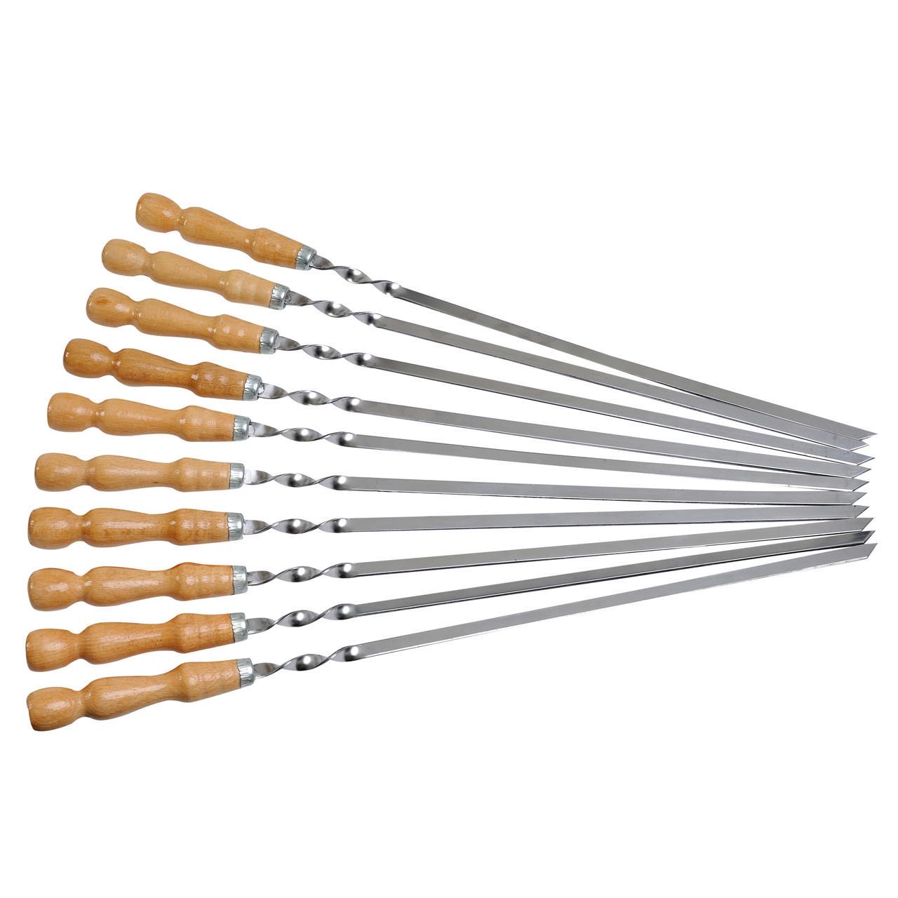 Набор шампуров плоский 650х13х3 мм лак 10 шт.