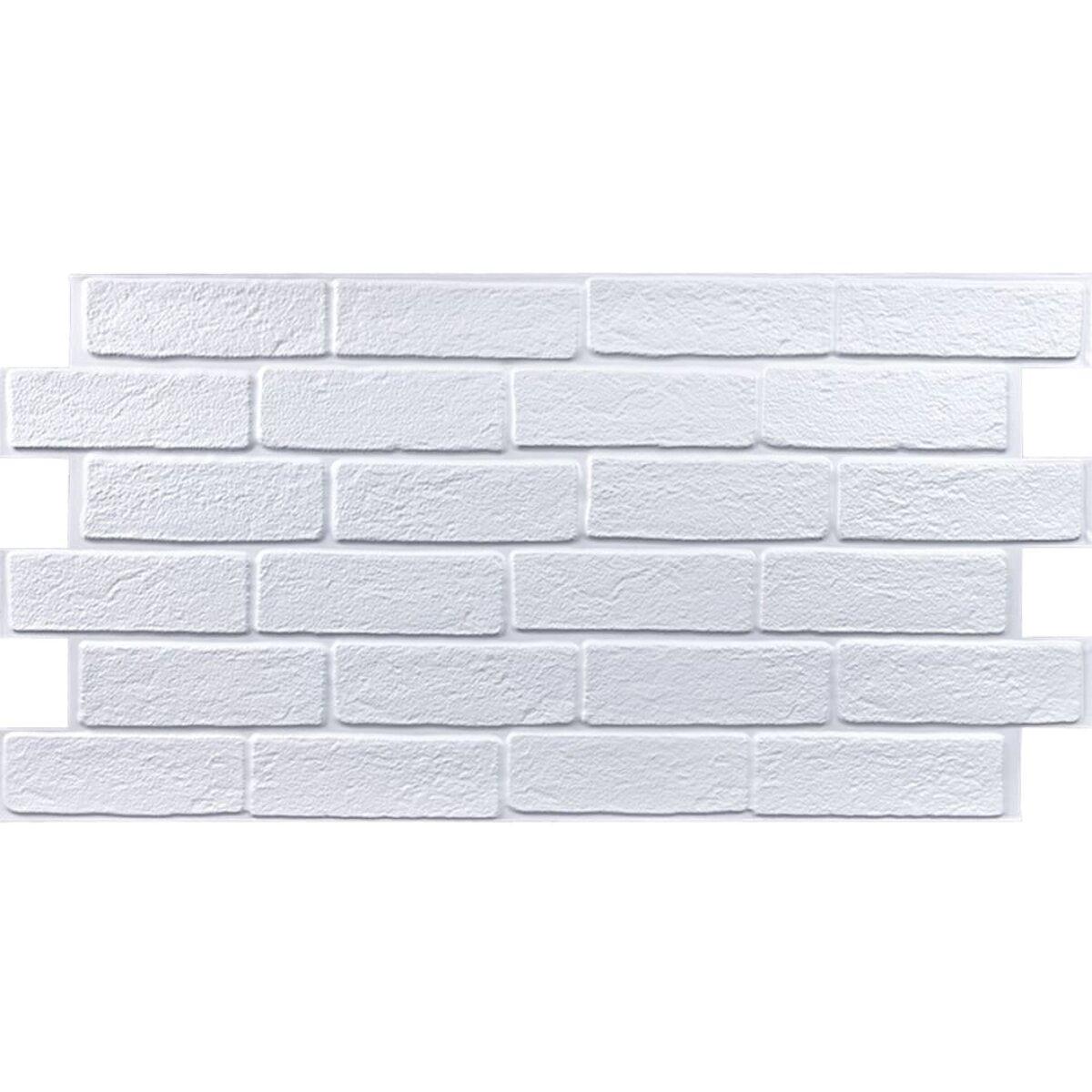 3D-панель декоративна Цегла ПВХ 960х480х4 мм Білий (SW-00001427)