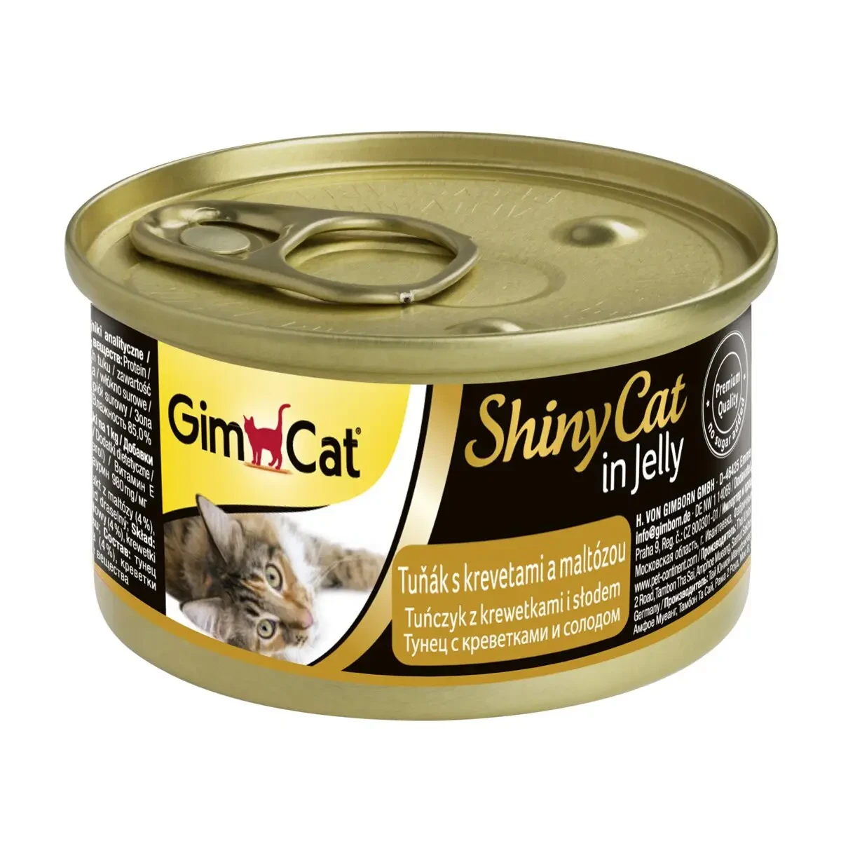 Вологий корм для котів GimCat Shiny Cat тунець креветки та солод 70 г (G-413372/413259)