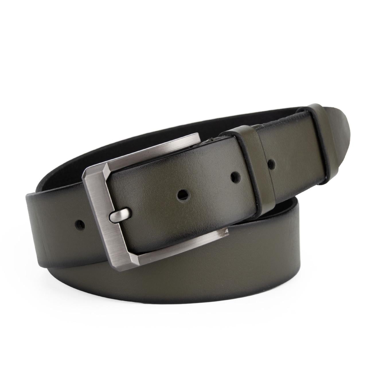 Ремень кожаный мужской широкий JK-4514 130 см Хаки (3185442858) Ремень кожаный мужской широкий JK-4514 130 см Хаки (3185442858)