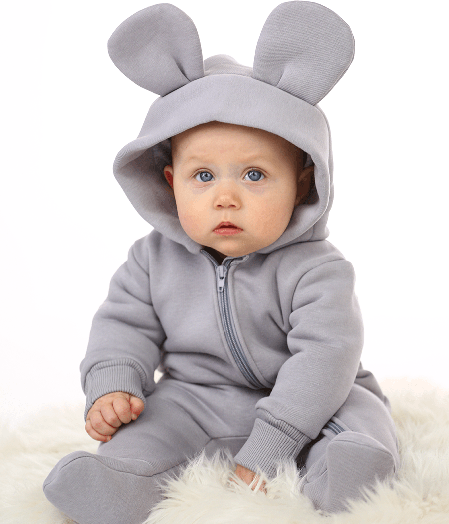 Комбинезон детский Bunny Box Микки с ушками триника утепленный р. 56 Серый (20286394)