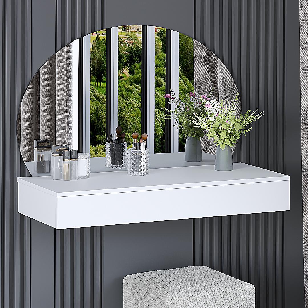 Туалетный столик навесной Кс-11 Бостон 100x17x42 см Белый (01239)