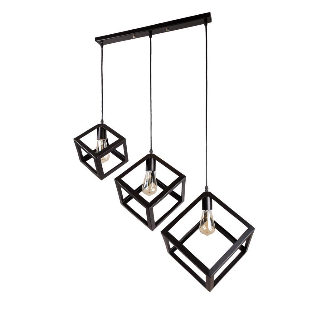 Підвісний світильник Levistella 756PR161F-3 BK 500 у стилі лофт на три плафони (14-16-LVS1730)
