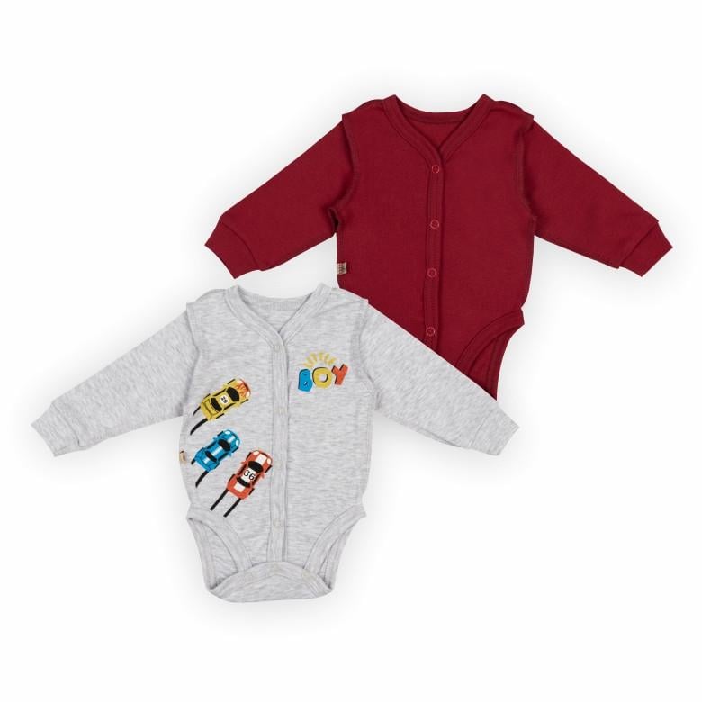 Комплект боді для малюків Gabbi BD-24-2 62 см 2 шт. Бордовий/Сірий (13927) Комплект боді для малюків Gabbi BD-24-2 62 см 2 шт. Бордовий/Сірий (13927)
