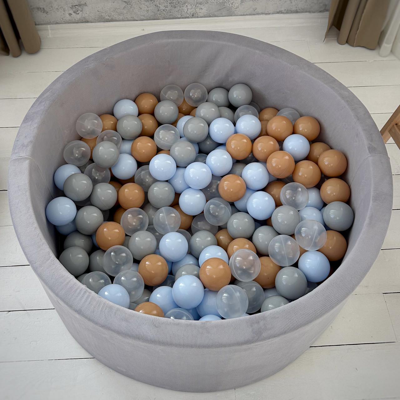 Басейн сухий плюш/вельвет із кульками 100 шт. в комплекті 100х40 см для дому та вулиці